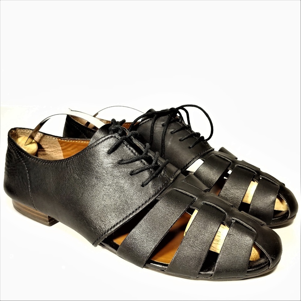 Lucky Brand Black Lace Up Sandals Sz 8.5M